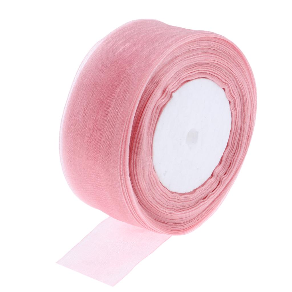 Organza Ribbon Spool - 2x لفة شريط زاهي الألوان لتغليف