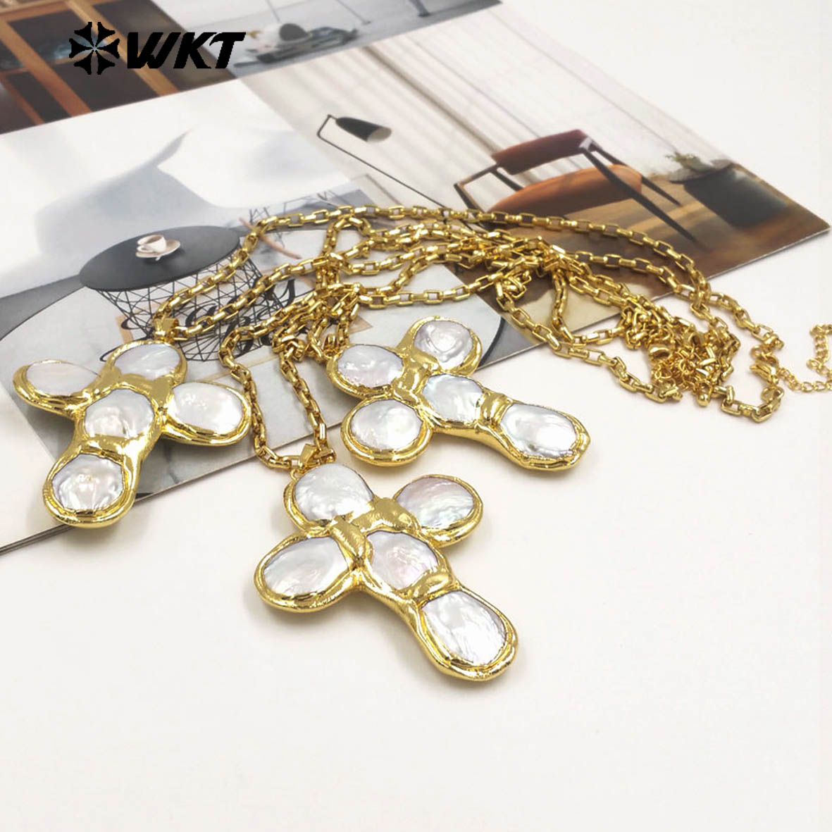 Pearl Trim Chain - WT-JN349 أحدث تصميم لعقد من اللؤلؤ
