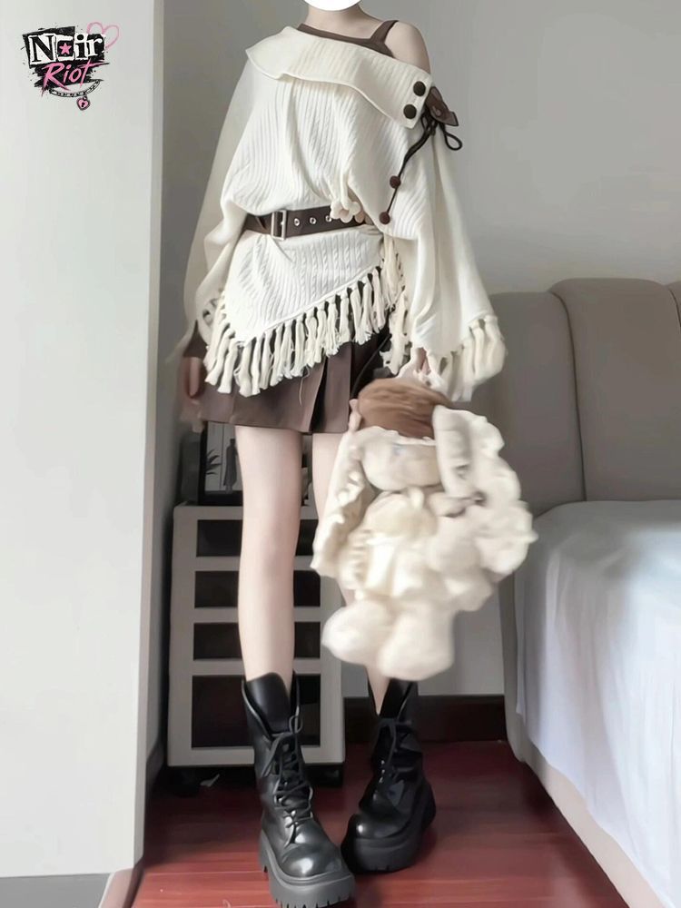 طقم نسائي ياباني عتيق من موري  - مراجعة Tassel Fringe Trim وسعره
