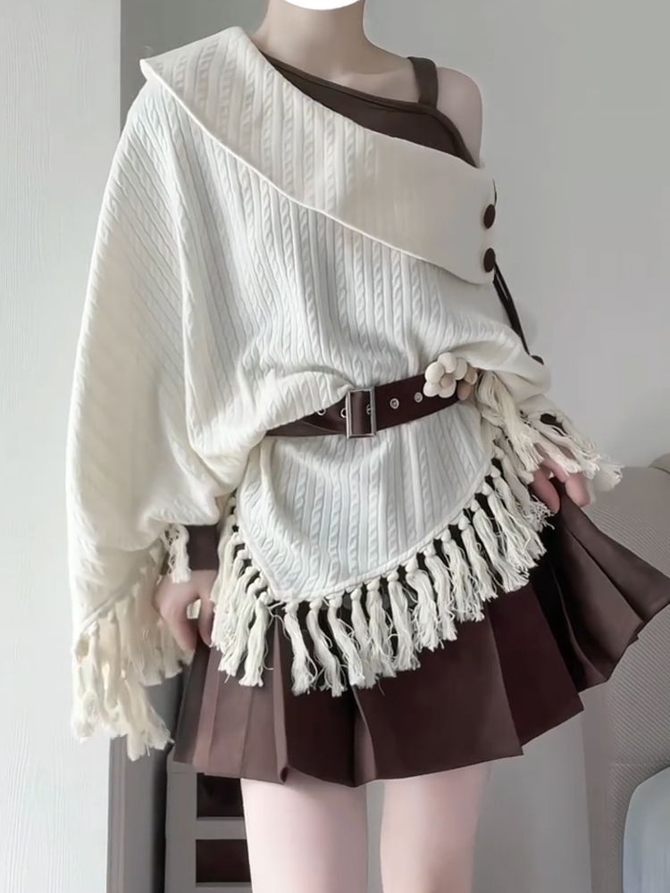 طقم نسائي ياباني عتيق من موري  - مراجعة Tassel Fringe Trim وسعره